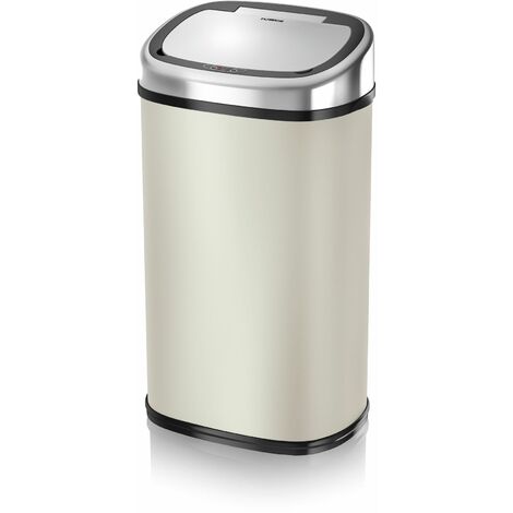 Tower 58L Cream & Chrome Sensor Bin