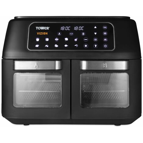 Tower, T17102, Vortx Vizion Dual Compartment Air Fryer Oven with Digital Touch Panel, 11L, Black (1/5)