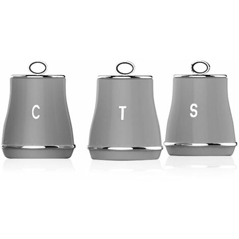 Dark Grey Grey Tea Coffee Sugar Jars Tower T826176GRY Renaissance