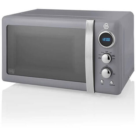 Swan Retro Grey 800W Digital Microwave
