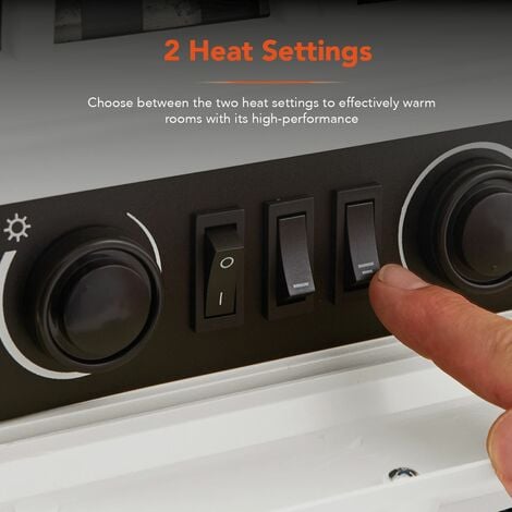 Warmlite WL46018W 2KW Electric Fireplace Heater, White