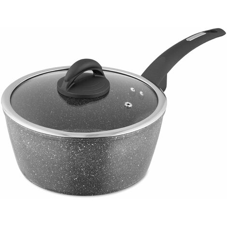 Tower T81219 Cerastone Forged Saucepan with Non-Stick Coating and Soft Touch Handle, Graphite, 22 cm (1/4)
