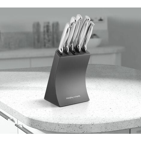 Morphy Richards 974819 Accents 5 Piece Knife Block with High Grade Polished  Stainless Steel Blades, Copper Knife Block