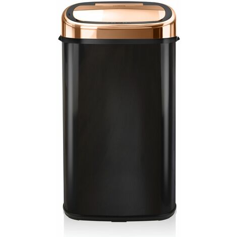Tower T80904RB Kitchen Bin with Sensor Lid, Automatic Soft-Close, Manual Override, 58 Litre, Black and Rose Gold (1/7)