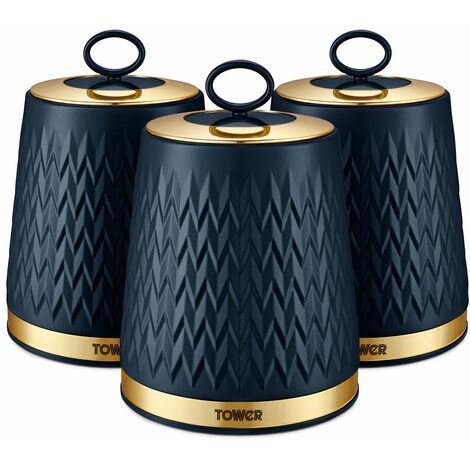 Tower Empire Set of 3 Canisters Midnight Blue