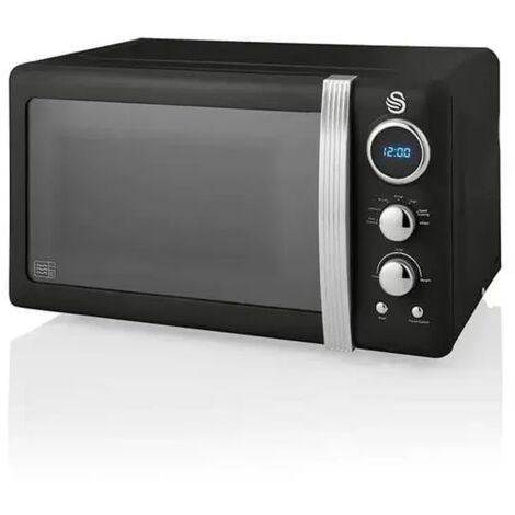 Swan Retro Black 800W Digital Microwave