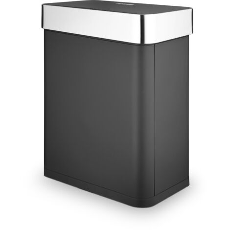 Tower Compact Sensor Bin, Large 60L, Hands Free Opening, Automatic Close, Retaining Ring, Black T938020BLK