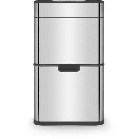 Tower Ozone Recycling Sensor Bin, 50L, Complete Recycling System, Hands Free Opening, Carbon Filter, Stainless Steel T938021SS