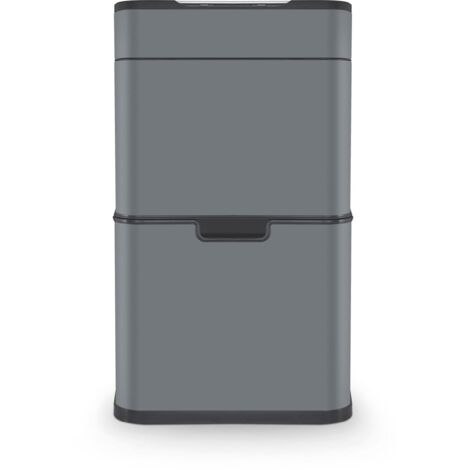 Tower Ozone Recycling Sensor Bin, 50L, Complete Recycling System, Hands Free Opening, Carbon Filter, Grey T938021GRY (1/5)