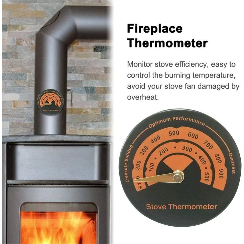 Thermomètre de cheminée, Poêle magnétique, Tuyau de poêle à feu, Jauge  Therye.com pour bûches de