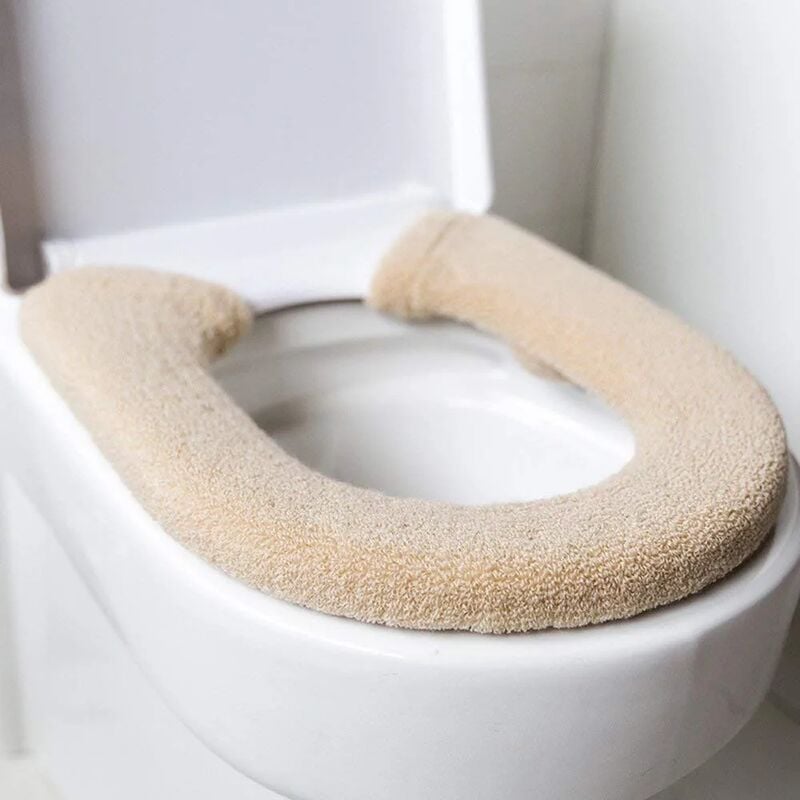 RHAFAYRE Housse de siège de toilette épaisse - Antibactérienne - Chaude -  Super chaude - Universelle – Beige