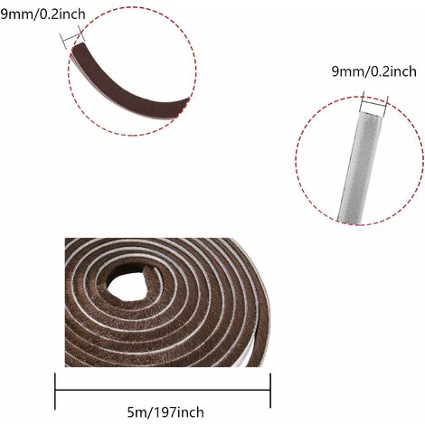 10m Porte Coulissante Fenêtre Bourrelet Anti Courant DAir Brosse Poil Joint