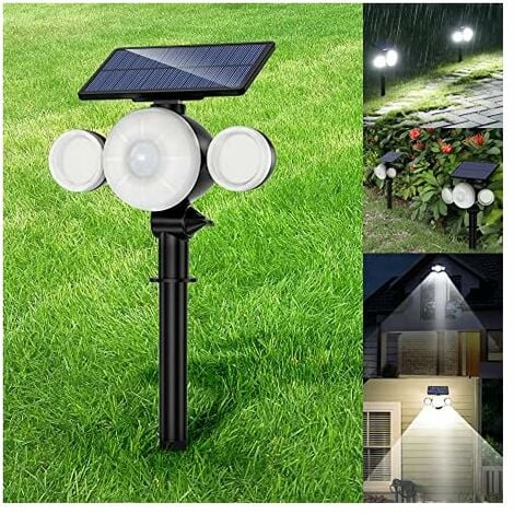 RHAFAYRE Lampe Solaire Extérieur Jardin Ultra Puissante 88LED avec Détecteur  de Mouvement Etanche IP65, Eclairage Spot Solaire Exterieur Sans Fil 360°  Reglable Lumière Solaire Sécurité pour Chemin (No