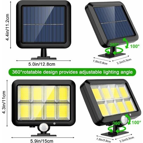 Nature Power Lampe de sécurité extérieure à capteur de mouvement solaire  120-LED