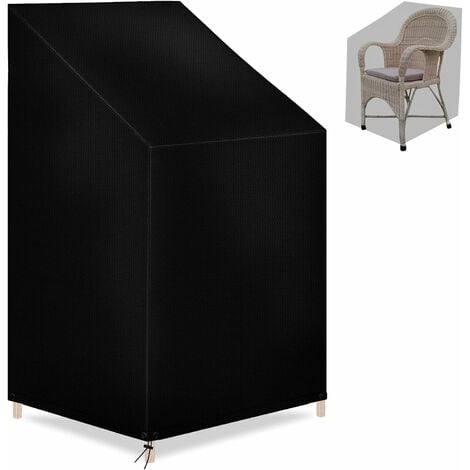 Housse de protection pour table ovale + chaises 230 x 110 x 80 cm - Noir
