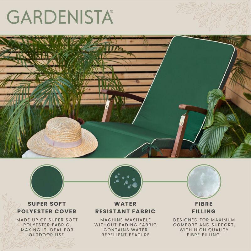 Cuscino Per Panchina Da Esterno 110x90cm - Resistente All'Acqua, Imbottito, Con Lacci