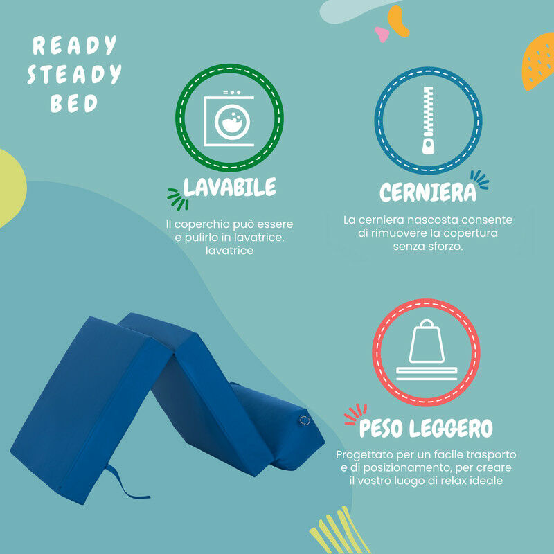 Ready Steady Bed Materasso singolo pieghevole per soggiorno - Materasso  ospiti Futon con maniglia per il trasporto 