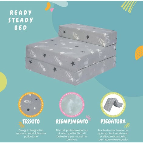 Ready Steady Bed Materasso singolo pieghevole per bambino - Materasso  ospite pieghevole per soggiorno - Materasso futon per