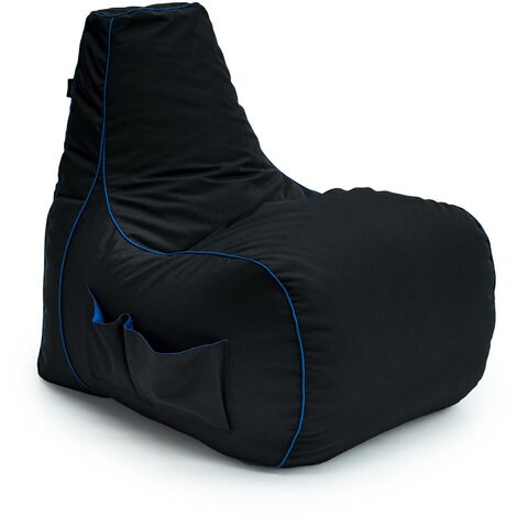 Pouf Per Salotto Poggiapiedi Rotondo Ecopelle Pouf Poggiapiedi Rotondo In Ecopelle - Imbottito Con Palline Di Polistirolo | Nero 50x50 Cm | Per Salotto Comodo Morbido Cuscino Seduta Polistirolo