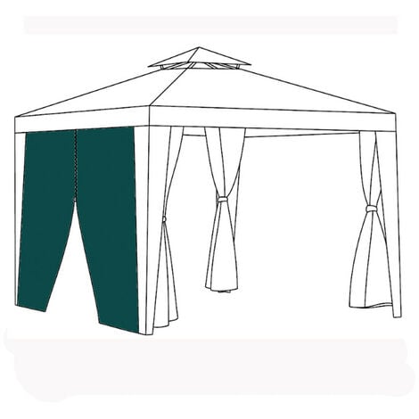 Relaxdays Tende per Gazebo Laterali, Set da 2, Telo Impermeabile in PVC,  Pareti 3x2 m, Senza Finestre, Parasole, Blu