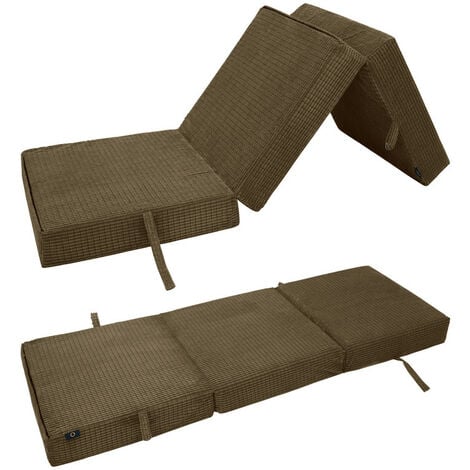 Loft 25 Materasso singolo pieghevole - Materasso futon pieghevole in  velluto a coste con cinghie di fissaggio