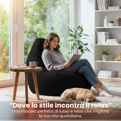 Loft 25 Pouf poltrona a sacco per soggiorno, Pouf poltrona con