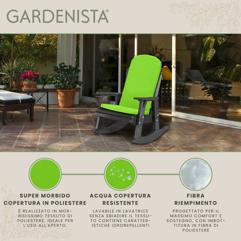 Cuscino Per Altalena Giardino - Imbottito Resistente All'Acqua - Verde 150x50cm - Gardenista - Foto 10
