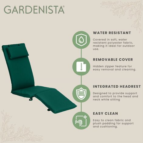 Cuscino Per Sdraio Giardino 50x50cm - Grigio, Antiscivolo, In Poliestere, Per Sedie A Sdraio - Foto 8