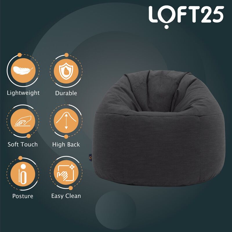 Loft 25 Sillón Puff Pera con Relleno Silla Puff Para Salon Gigante Puf de  Adultos con