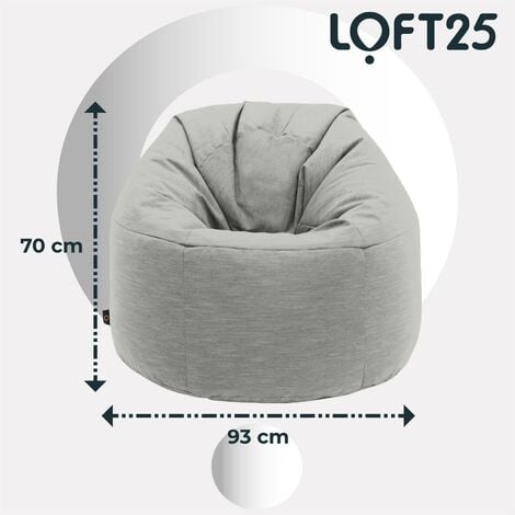 Loft 25 Gigante XL Silla Puff con Respaldo Sillón Puf de Pera con