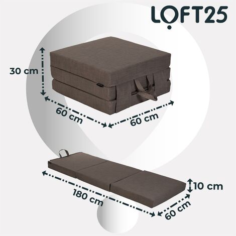 Loft 25 Invitados Plegable Colchón Cuna Futón de Viaje Camping Colchón - Pizarra