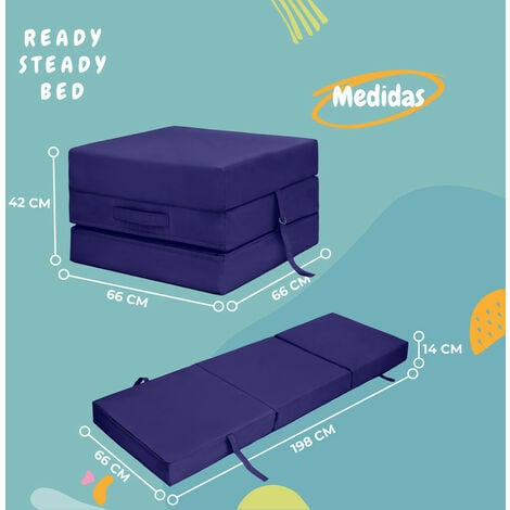 Ready Steady Bed Futón Plegable Invitados Colchón Cuna Viaje de