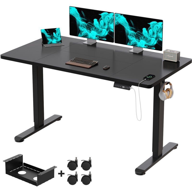 Bureau Assis-Debout Électrique DEVOKO 120x60cm - Réglable Hauteur Avec Mémoire