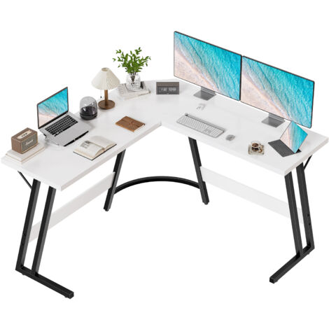 Devoko – Bureau d'angle gaming 120 x 120cm – Table informatique en coin – Hauteur 75cm pour confort – Optimisation d'espace pour gaming et travail