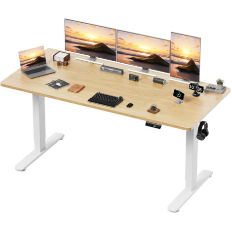 Devoko – Bureau assis debout réglable en hauteur 180 cm × 80 cm – Moteur unique – Capacité 70 kg – Port USB intégré – Système de gestion des câbles