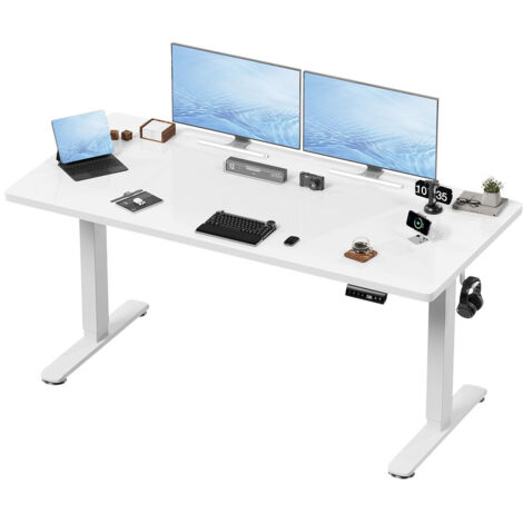 Devoko – Bureau assis debout électrique 160x80 cm – Réglable de 72 à 116 cm – Système anti-collision – Plateau de gestion des câbles