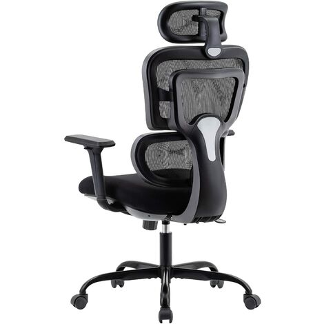 Dripex Chaise de Bureau Ergonomique avec Accoudoirs Pliable, Fauteuil de  Bureau Confortable - Noir
