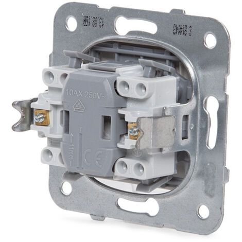 Pulsador Luminoso Panasonic Karre 10A 250V Bastidor Metálico con Garras/ Tecla Blanca/LED Rojo