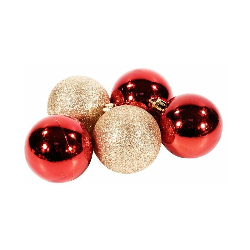 Bolas de Navidad roja / dorada 5 pcs Ø6cm