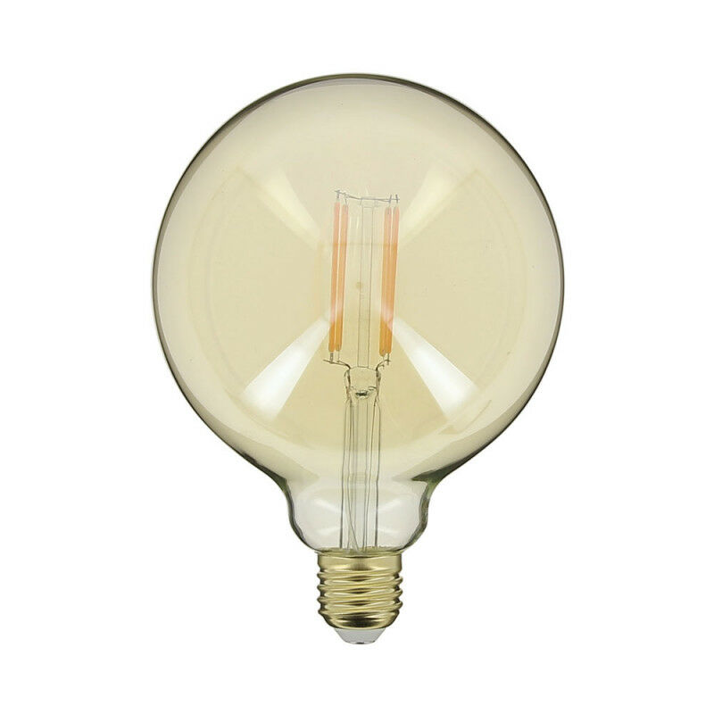 Globo LED (G125) / Bombilla de vidrio ámbar antiguo, base E27, consumo de 3.8W. (30W eq.), 350 lúmenes, luz blanca cálida Xanlite