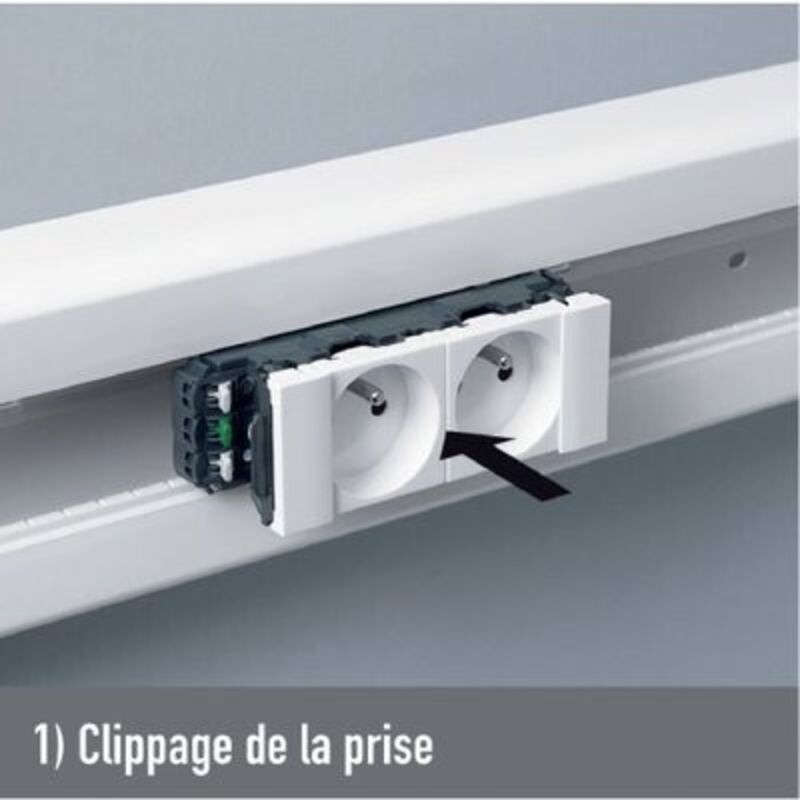 Prise électrique Ensto PK4511 Pour Goulotte - 2P+T Blanc - Borniers Doubles - Neuf