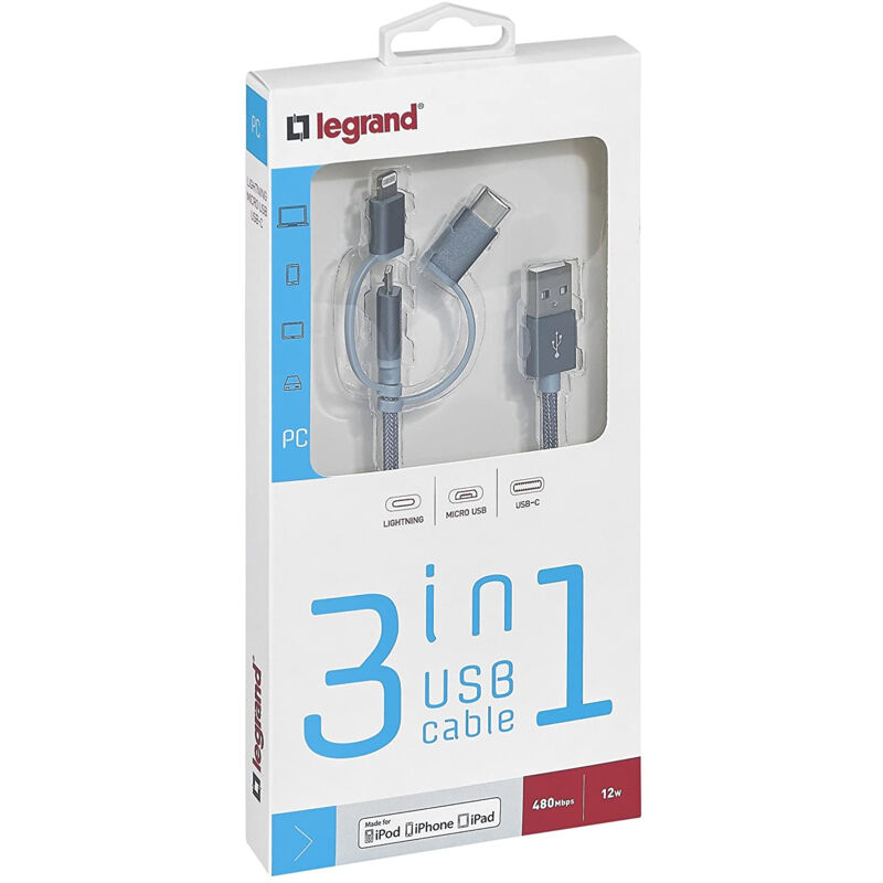 Câble Répartiteur USB 3 En 1, Répartiteur D'alimentation USB