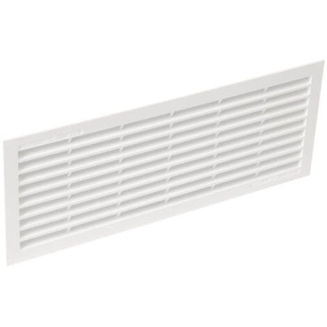 Nicoll – Grille d'aération rectangulaire avec moustiquaire 200 cm² – Installation à vis ou colle – Pour espaces intérieurs – Polystyrène blanc
