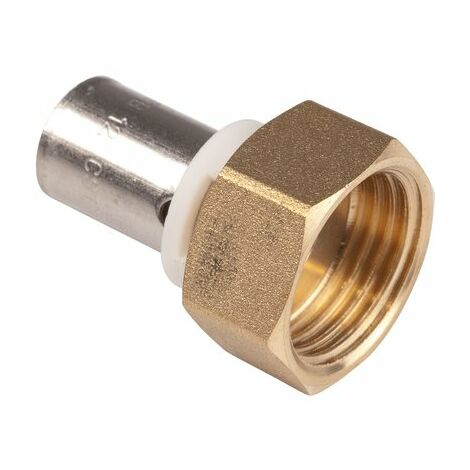 Sanitaire-Distribution – Raccord PER droit à sertir 16mm – Écrou femelle 3/4' (20 x 27) – Installation par sertissage ou vissage – Pour plomberie durable - 16-f20x27