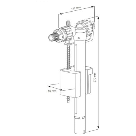robinet flotteur pour batichasse 500/rondo/scala/norma, siamp, ref.30950307