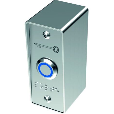 Sewosy – Bouton poussoir avec plaque braille IP65 – Tension 12V DC – Contact NO+NC – Température -25 à +55°C – Voyant LED bleu