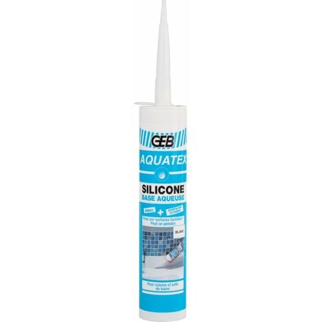 Aquatex blanc silicone qui se nettoie à l'eau, 310 ml