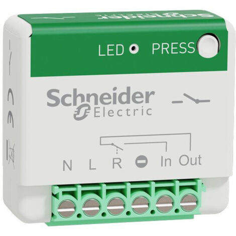 Schneider Electric – Actionneur générique avec minuterie 10A – Poussoir composable pour gestion éclairage – Compatible gamme Odace – SCHS520192