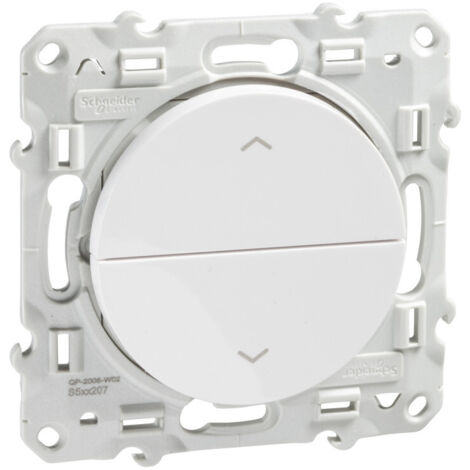 Schneider Electric – Double poussoir pour volets roulants – Blanc RAL 9003 brillant – Verrouillage mécanique et électrique – S520207