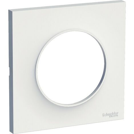 Schneider Electric – Plaque de finition 2 postes blanche RAL 9003 – Clipsable horizontal/vertical – Plastique anti-UV – Compatible gamme Odace – S520704